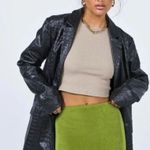 Princess Polly Faux Croc Leather Blazer Coat Women’s Size 4 Black Jacket Photo 0