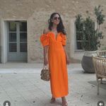 Cult Gaia  'Muna' Papaya Off-The-Shoulder Strapless Midi Dress Size 4 Photo 1