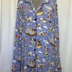 Nick & Nora  Women's Large Purple Dogs Long Sleep Pajama Top Shirt Photo 0