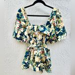 Acler Lovell puff sleeve floral belted mini dress blue yellow size 2 Photo 10