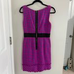 Phoebe Couture  100% Silk Pink and Purple Houndstooth Dress with pockets Size 6 Photo 7
