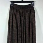 Zimmermann Illuminate Gathered Metallic Knit Flare Maxi Skirt Black Gold US 8 Photo 7