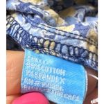 J. McLaughlin  Women Cotton Button Up Pineapple Long‎ Sleeve Shirt Sz S Blue Photo 4