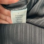 Adrienne Vittadini Gray Ribbed Cut Out Tank Top Photo 5