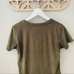Z Supply  Suede V-Neck Tee Shirt Green Sz Small Photo 5