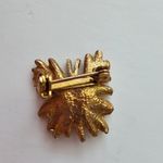 Small Gold Butterfly Brooch Textured Gold Tone Metal Photo 1