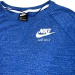 Nike Women Blue Marl Vintage Gym Crew Sweater Jumper Sweatshirt Pullover Size L Photo 2