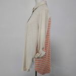 Mystree  Beige Ringspun Front Apricot Striped Back Button Down Tunic Size Small Photo 1