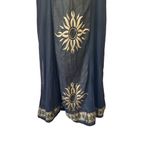 MYSTERY Executive design embroidered Black and Gold Sunburst Kaftan Dress Size L Photo 2