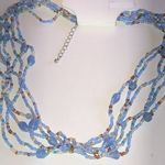 Sonoma Blue Seed Bead Beaded Boho Necklace Photo 1
