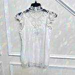 ALLSAINTS NWOT  Lace Blouse White Tops Women Size 4 Flutter Sleeve Photo 3