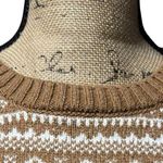 Melrose and Market  Isle Fair Orange & White Crewneck Sweater size Large Photo 6