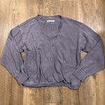 Free People  Anyway Tee Fallen Fig Colorway Wrap-Front Oversized Size Small Photo 2