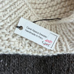 Handmade Alpaca Wool Sweater M/L Fringe Hand Knit Boho Artisan Peru Eco Undyed Brown Size M Photo 8