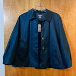 J.Jill Blazer Jacket Top Lantern Sleeve Peacock Blue Pleated Back NWT Medium Photo 1