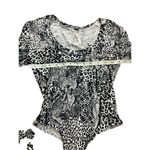 Free People Gotcha Bodysuit Women Black Snakeskin VNeck Top sz small Photo 6