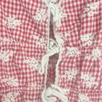 One Clothing  Womens Cottagecore Gingham Tie Front Puff Sleeve Babydoll Top XL Photo 2