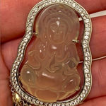 New Victoria Wieck Sterling Silver 925 White Topaz Buddha Pendant Necklace Photo 0