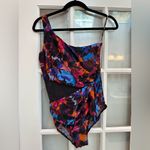 MiracleSuit  Gem Underwire Wine One Piece One Shoulder Slimming Swimsuit Size 12 Photo 1