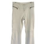 Cache White Lined Leather Pant Zipper Pockets Quilted 3" Wide Self Belt $298 Photo 3