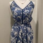 Xhilaration Blue & White Tropical Print Sleeveless Spaghetti Strap Romper - XS Photo 14