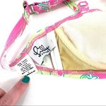 Lilly Pulitzer  Pink Flower Printed Bandeau Halter Bathing suit Bikini Top Photo 3