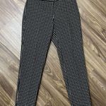 J. McLaughlin  Size 2 Dress Pants Black Cosmo Gingham Flat Front Straight Leg Photo 1