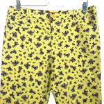 Anthropologie Cartonnier Retro Crops Capris Pants Floral Print Yellow Size 10 Photo 2