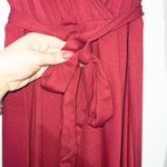 Kojooin NWT Burgundy V-Neck Wrap Long Sleeve Maternity Dress Size Medium Photo 6