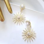 ZARA New!  Golden Sun Earrings Photo 3