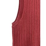 Lafayette 148 New York Womens Ribbed Knit Sleeveless Sweater Top M Red Photo 3