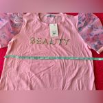 Everlynn Apparel Puffed Satin Sleeve Size Small NWT Color Pink Round Neck Photo 6