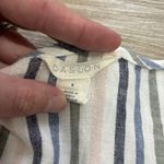 Caslon  Blouse Womens Size Small Linen Stripe Vneck Shirt Lightweight Photo 2