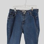 St John's Bay Size 18 Womens Distressed Hem Y2K Spandex Straight Boot Cut Denim Blue Photo 3