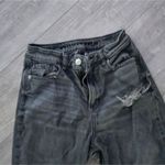 American Eagle  Black Distressed Mom Jeans Women’s Size 0 High Rise Ripped Knee Photo 5