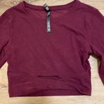 Victoria Sport Maroon Mesh Back Long Sleeve Crop Top Small Photo 2