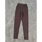 Aerie Offline By Waist Leggings Brown Metallic Shinny Ribbed 7/8 High Rise S Photo 1