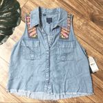 Guess | NWT Mia Sleeveless Sequin Denim Shirt XS Photo 1