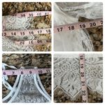 RAIN ivory Lace Crochet Overlay Good Should Tunic Blouse L Beach Boho Sheer White Size L Photo 5