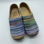 Dansko Multicolored Rainbow Woven Clog Shoes Chunky Boho Women's size 37 / 6.5 Photo 4