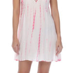 Raviya‎ Tie Dye Swimsuit Cover Up NWT size Large in Pink/White Crochet Trim Pink Photo 0