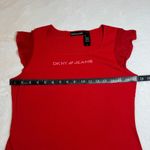 DKNY Jeans Logo Cap Sleeve Top Size Large Square Neck Y2K Casual 90s Colorful Photo 5