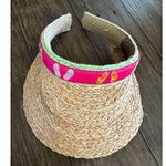 Scala Vibrant Straw Sun Visor With Colorful Trim Boho Barbie Photo 1
