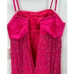Scala NWT  Pink Sequin Silk Strapless Cocktail Bubble Party Mini Dress Sz 2 READ Photo 6