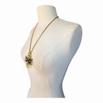 Jules Smith Twitter Cross Statement Necklace Sleek Black Enamel Yellow Gold NWT Photo 3