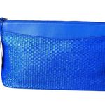 Vera Bradley Outlet Essential Pouch in Straw Beaucoup Blue Faux Leather Trim NWT Photo 2