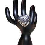 Silver filigree style heart shaped fashion… Silver Photo 2