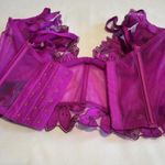 Victoria's Secret Victoria’s Secret 32D Floral Embroidered Quarter Cup Corset Top Purple NWOT Photo 6