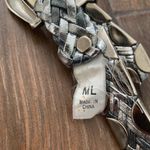 Silver Metallic Woven Fashion Belt sz M/L Photo 2