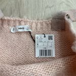 Mango NWT  MNG Knitted Sweater Crop Top with Floral Ribbon Strap | Pink | M Photo 4